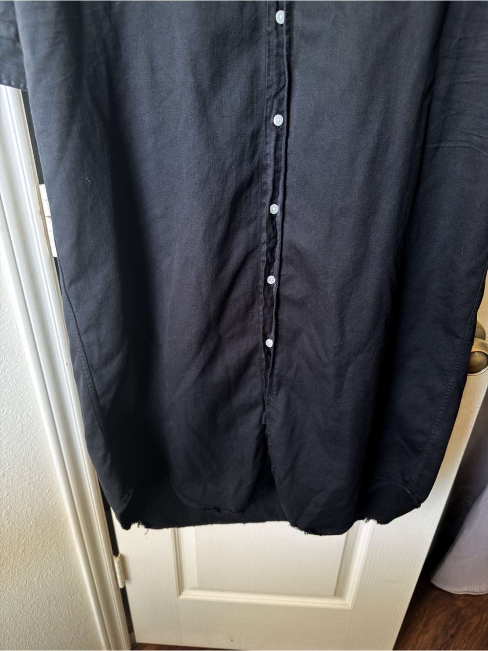 Frank & Eileen Rory Maxi Shirt Dress Famous Denim Black Large EUC - Picture 3 of 8